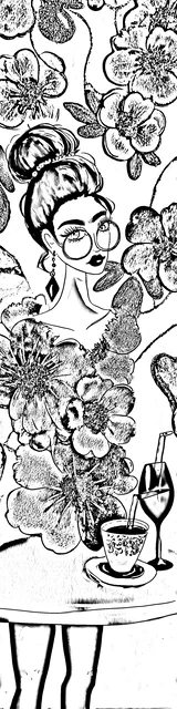 Free colorable bookmarks of coffee at a cafe